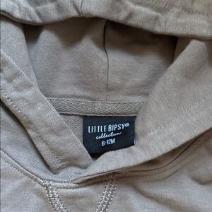 Little bipsy Kids Hooded Short Sleeve Top - faded brown 6-12 months